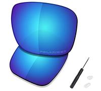 Saucer Lentilles de rechange de qualité supérieure et tournevis H20 et embouts de nez pour lunettes de soleil Oakley Holbrook Metal OO4123 haute définition - Bleu glacier polarisé