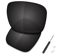 Saucer Lentilles de rechange premium et tournevis H20 et embouts de nez pour lunettes de soleil Oakley Holbrook Metal OO4123 haute définition - Noir carbone polarisé