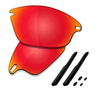 SAUCER Verres de rechange et kits de caoutchouc de qualité supérieure pour lunettes de soleil Oakley Fast Jacket OO9097 | Fast Jacket Low Bridge Fit OO9162 Lunettes de soleil haute définition - Rouge