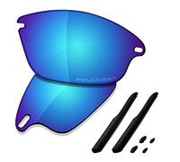 SAUCER Verres de rechange et kits de caoutchouc de qualité supérieure pour lunettes de soleil Oakley Fast Jacket OO9097 | Fast Jacket Low Bridge Fit OO9162, Bleu glacier polarisé, Taille unique
