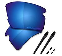Saucer Verres de rechange et kits en caoutchouc pour lunettes de soleil Oakley Flak 2.0 XL OO9188 haute définition - Bleu nuit polarisé