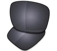Saucer Verres de rechange haut de gamme compatibles avec les lunettes de soleil Wiley X Boss, Bouclier noir polarisé, taille unique
