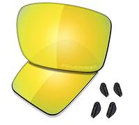 SAUCER Verres de rechange haut de gamme pour lunettes de soleil Oakley Double Edge OO9380-66 mm, Or 24 carats polarisé, Taille unique