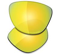 SAUCER Verres de rechange haut de gamme pour lunettes de soleil Oakley Frogskins OO9013 | Frogskins Low Bridge Fit OO9245 Lunettes de soleil haute défense - Or 24 carats polarisés