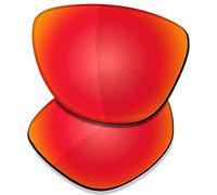 SAUCER Verres de rechange haut de gamme pour lunettes de soleil Oakley Frogskins OO9013 | Frogskins Low Bridge Fit OO9245 Lunettes de soleil High Defense - Rouge feu polarisé