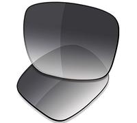SAUCER Verres de rechange haut de gamme pour lunettes de soleil Oakley Holbrook Mix OO9384 | Holbrook Mix Low Bridge Fit OO9385, Gris dégradé polarisé, Taille unique
