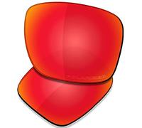 SAUCER Verres de rechange haut de gamme pour lunettes de soleil Oakley Holbrook Mix OO9384 | Holbrook Mix Low Bridge Fit OO9385 - Rouge feu polarisé