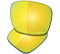 SAUCER Verres de rechange haut de gamme pour lunettes de soleil Oakley Holbrook Mix OO9384 | Holbrook Mix Low Bridge Fit OO9385 haute définition - Or 24 carats polarisés