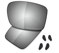 Saucer Verres de rechange premium pour lunettes de soleil Oakley Double Edge OO9380 High Defense - Métal chromé polarisé