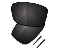 Saucer Verres et chaussettes de rechange pour lunettes Oakley Currency OX8026, Haute défense - Noir carbone polarisé, taille unique