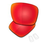 Saucer Verres et plaquettes de nez de rechange pour lunettes de soleil Oakley Coldfuse OO6042, Haute défense - Rouge feu polarisé, taille unique