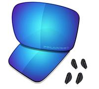 SAUCER Verres et plaquettes de nez de rechange pour lunettes de soleil Oakley Double Edge OO9380-66 mm, Bleu glacier polarisé, Taille unique