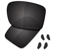SAUCER Verres et plaquettes de nez de rechange pour lunettes de soleil Oakley Double Edge OO9380-66 mm, Noir carbone polarisé, Taille unique