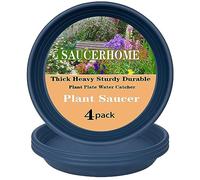 SAUCERHOME 4 soucoupes en plastique avec récupérateur d'eau pour pot de fleurs, pour intérieur et extérieur, très durables (40,6 cm, bleu)