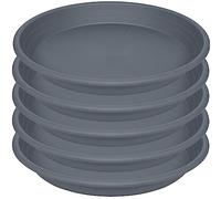 SAUCERHOME 5 soucoupes en plastique avec récupérateur d'eau pour pot de fleurs, pour intérieur et extérieur, très durables (25,4 cm, gris)