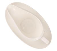 Saucière à Lait en Céramique Blanche 250ml avec Soucoupe Élégante | Versement Précis, Surface Lisse Brillante, Motif Rayé Classique, Adaptée au Micro-ondes, pour Lait et Crème pour Boissons