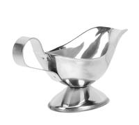 Saucière à Steak en Acier Inoxydable Argenté Bec Verseur Pratique | Format Lampe, Surface Lisse, Nettoyage Facile, pour Sel et Sauces, Service Familial, Hôtels, Restaurants et Chefs