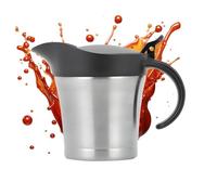Saucière - Acier inoxydable, pichet à crème de 450 ml, isolation double couche | Pot à sauce thermique avec couvercle à charnière, pichet de service élégant pour mariages, fêtes, Restaurants, Service