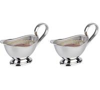 Saucière APS - acier inoxydable, hautement polie, qualité extra lourde - dimensions : 6 x 13 cm, hauteur : 9 cm, volume : 75 ml (Lot de 2)