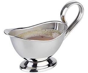 Saucière APS - acier inoxydable, hautement polie, qualité extra lourde - dimensions : 6 x 13 cm, hauteur : 9 cm, volume : 75 ml