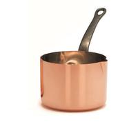BAUMALU - Saucière, Petite Casserole - en Cuivre Massif, Intérieur Étamé - Spécial Gaz - Manche Fixe en Fonte - Bec Verseur - Design Traditionnel Français Made in Alsace - Ø11cm - Cuivre
