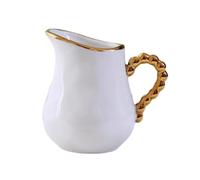 Sauciere de Table Moderne Grande Cruche À Lait En Céramique Plaquée Or Blanc De Style Européen Avec Saucière Récipient à Sauce