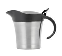 Saucière Distributeur de Sauce en acier inoxydable 450, 304 ML, pichet à for Steak Double isolation, Pot Vinaigrette avec couvercle for Restaurant et ménage(Black)