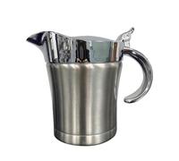 Saucière en acier inoxydable - 450 ml - 13 x 8 x 14 cm | Pichet à sauce isotherme avec couvercle à charnière, rétention de la chaleur, versement fluide | Serveur de sauce de table de salle à manger