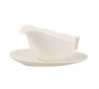 Saucière en Céramique avec Soucoupe 250ml, Pichet Blanc