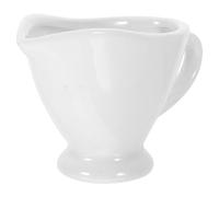 Saucière en Céramique Blanche Poignée Ergonomique 60ml | Bec Verseur Spécial, Surface Lisse et Aspect Épuré, pour Beurre Fondu, Crème, Service Traiteur