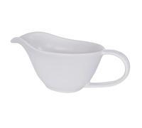 Saucière en porcelaine avec poignée, pichet en céramique, pour sauce, vinaigrette, crème, bouillon, sirop, usage quotidien et repas de vacances (blanc)