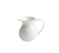 Saucière Pichet à lait en relief de style européen avec anse, pot sauce bouche pointue céramique blanche
