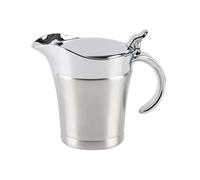 Saucière Pichet à sauce en acier inoxydable, pichet Sauce Steak Double isolation avec couvercle, jus Portable, tomate, outils d'assaisonnement de Table manger(450ml)