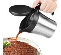 Saucière Thermique En Acier Inoxydable, 750 Ml Saucière En Acier Inoxydable 304, Thermo Saucière Avec Couvercle Et Poignée, Pichet À Sauce Double Isolé Pour Servir Des Sauces, Crème, Sauce