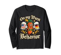 Saucisse Allemande Humoristique on My Wurst Behavior Oktoberfest Manche Longue