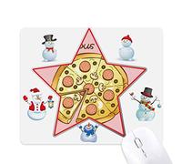 Saucisse Champignon Pizza Italie Aliments Noël Bonhomme de neige Famille Star Tapis de souris