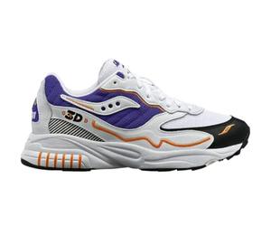 Saucony 3D Grid Hurricane Chaussures de course décontractées tendance, Blanc et violet, 39 EU