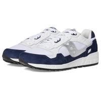 Saucony Baskets Shadow 5000 Unisexes pour Adulte, Blanc/Bleu Marine/argenté, 41 EU