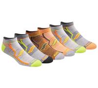 Saucony Bolt RunDry Performance Lot de 6 paires de chaussettes invisibles pour homme Orange Taille M, Orange (6 paires), Medium