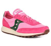 Saucony Jazz Original Suède Nylon Lacets Femmes En Blanc Rouge UK 3 - 11