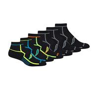 Saucony Lot de chaussettes Bolt Performance Quarter pour homme, Noir (6 paires), X-Large