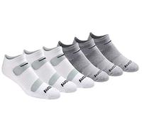Saucony Men's 6 Pack Performance Comfort Fit No-Show Socks, Grey Fashion, Size: 9.5-11.5