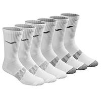 Saucony Chaussettes de sport homme Run Dry mi-mollet, 6 paires, blanc, taille 8-12