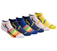 Saucony Men's Multi-Pack Bolt Performance Comfort Fit No-Show Socks, Bright Assorted (6 Pairs), Shoe Size: 8-12