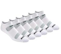 Saucony Men's No-Show, White (6 Pair), Shoe Size: 15-17