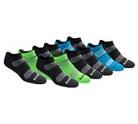 Saucony Men's Performance with Ventilation No Show Socks, Black Asst, 10-13 Sock/6-12 Shoe, 14 Pair