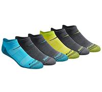 Saucony Rundry Mesh Ventilating Comfort Fit Performance No-Show Socks, Available in M-XXL (6, 12, 18 Chaussettes, Jaune, Bleu, Anthracite Assorti (6 Paires), XL (Lot de 6) Homme