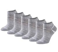 Saucony Rundry Performance Selective Cushion Socks, Available in S-l (6, 12 Chaussettes, Gris Basique (6 Paires), M (Lot de 6) Femme