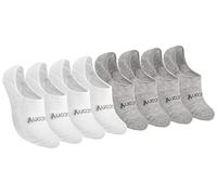 Saucony Women's Show Cushioned Invisible Liner Socks, White/Grey (8 Pairs), Shoe Size: 6-10