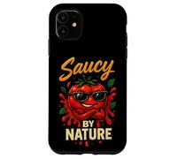 Saucy by Nature, Tomate amusante avec attitude et nuances Coque pour iPhone 11
